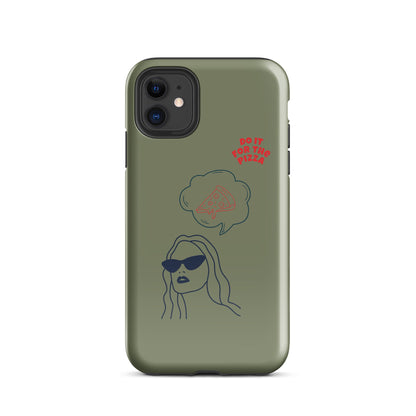 Tough Case for iPhone® Do It For The Pizza - Green Khaki