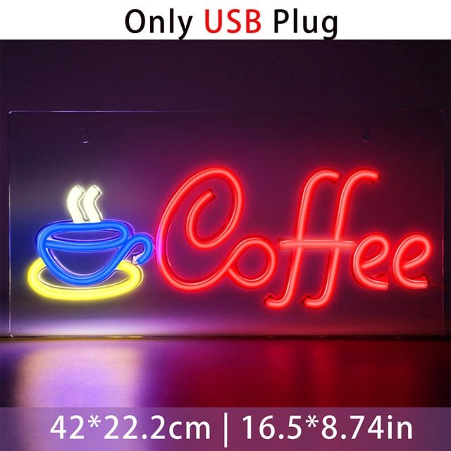 USB Powered Coffee LED Neon Light Sign