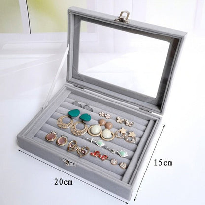 Velvet Jewelry Organizer Storage Box