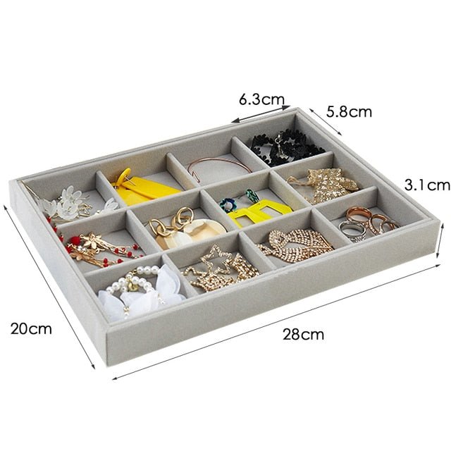 Velvet Jewelry Organizer Storage Box