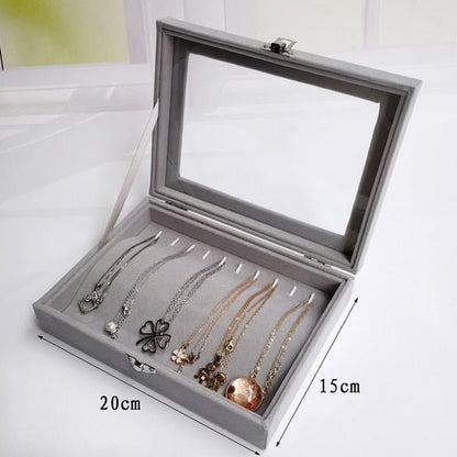 Velvet Jewelry Organizer Storage Box