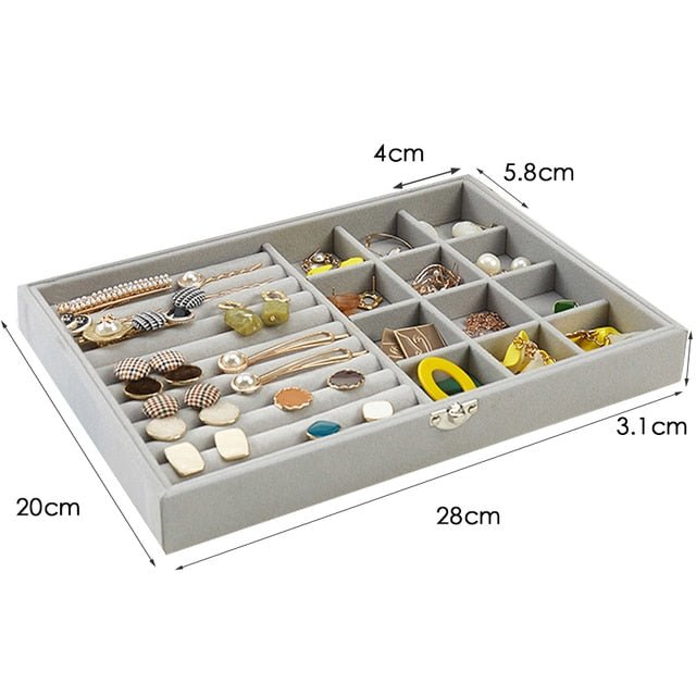 Velvet Jewelry Organizer Storage Box