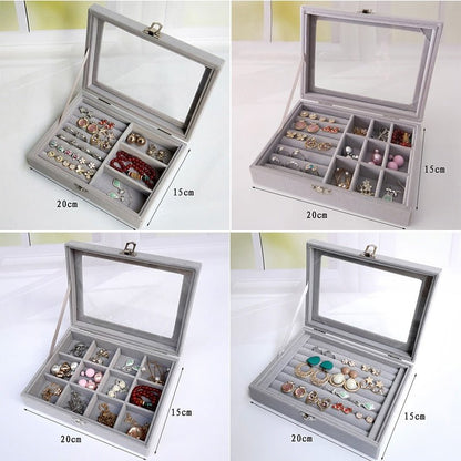 Velvet Jewelry Organizer Storage Box