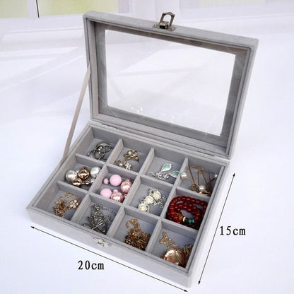 Velvet Jewelry Organizer Storage Box