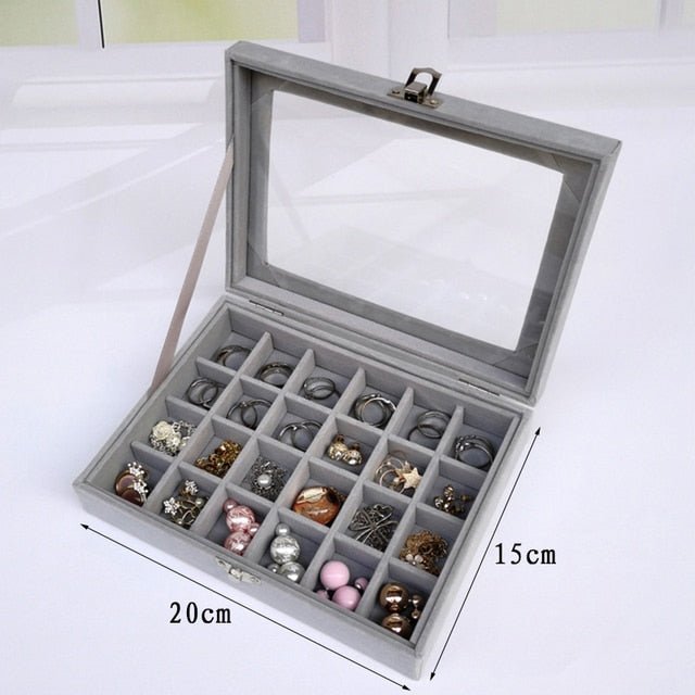 Velvet Jewelry Organizer Storage Box