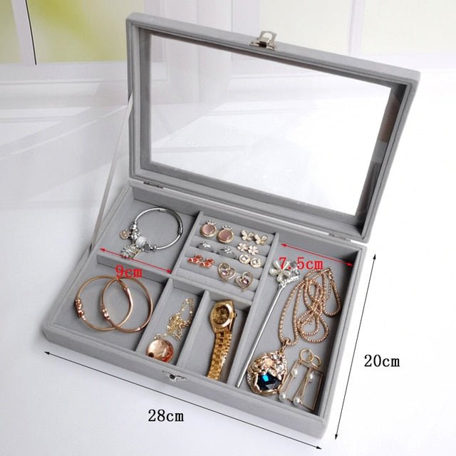 Velvet Jewelry Organizer Storage Box