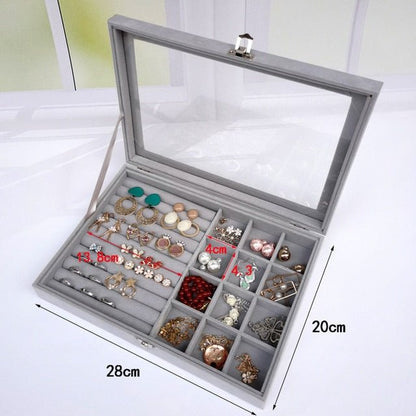 Velvet Jewelry Organizer Storage Box