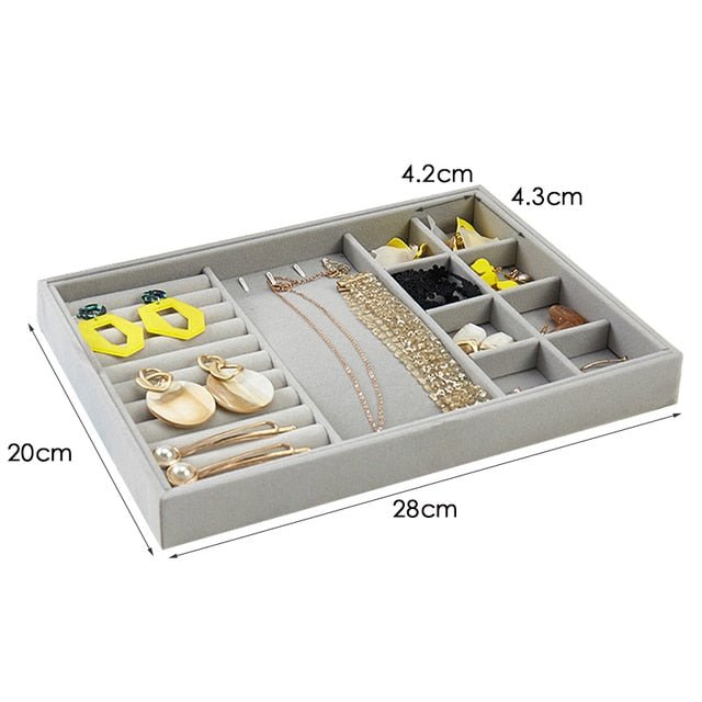 Velvet Jewelry Organizer Storage Box