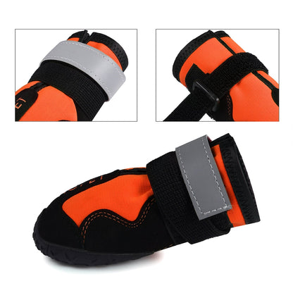 Weatherproof Reflective Dog Boots W/ Anti-Slip Rubber